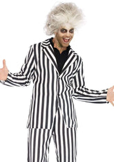 Mens Beetle Boss Striped Suit Costume Set
